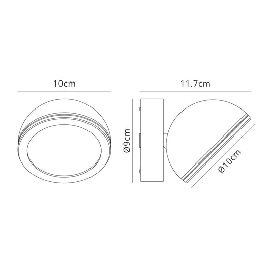 Mantra Everest Wall Light, 1 x GX53 (Max 10W, Not Included), IP54, White, 2yrs Warranty