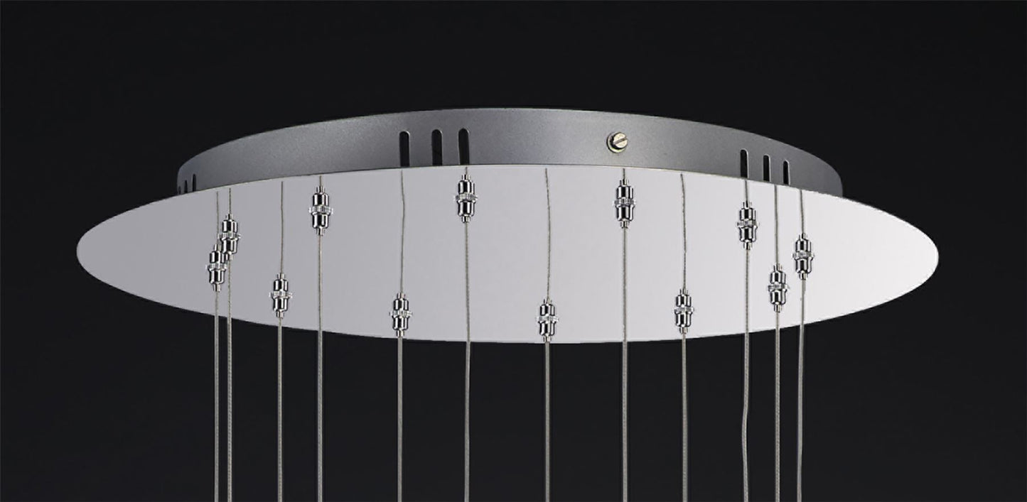 Diyas Aviva 45cm  12 Light 4000K LED Polished Chrome/Crystal Ceiling Pendant Light Fitting