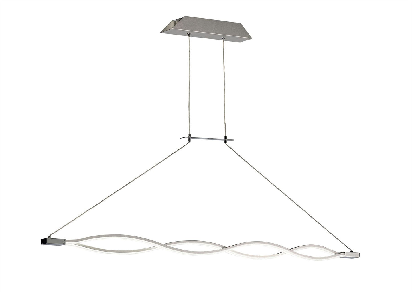 Mantra M4860 Sahara Linear Pendant 36W LED 3000K, 2520lm, Silver, Frosted Acrylic, Polished Chrome, 3yrs Warranty