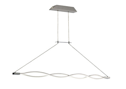 Mantra M4860 Sahara Linear Pendant 36W LED 3000K, 2520lm, Silver, Frosted Acrylic, Polished Chrome, 3yrs Warranty
