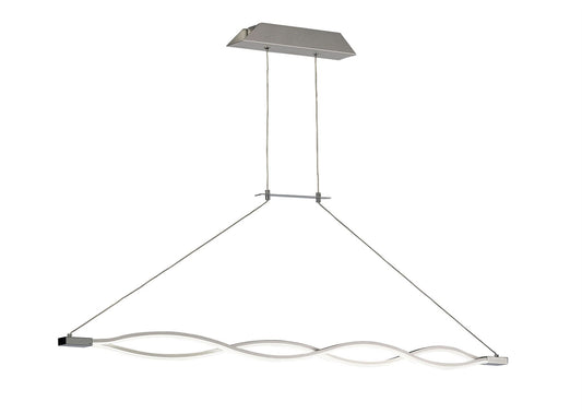 Mantra M4860 Sahara Linear Pendant 36W LED 3000K, 2520lm, Silver, Frosted Acrylic, Polished Chrome, 3yrs Warranty