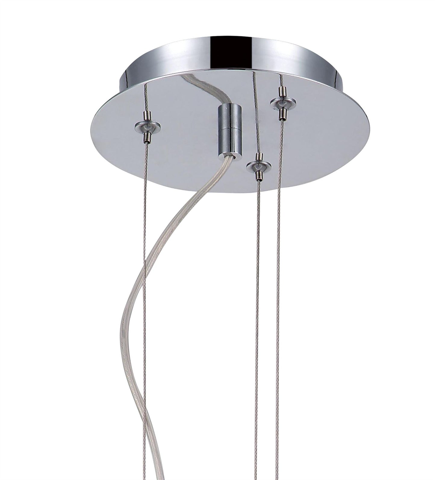Mantra M4891 Opal Oval Pendant 4 Light E27, Polished Chrome/Frosted White Glass
