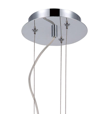 Mantra M4891 Opal Oval Pendant 4 Light E27, Polished Chrome/Frosted White Glass