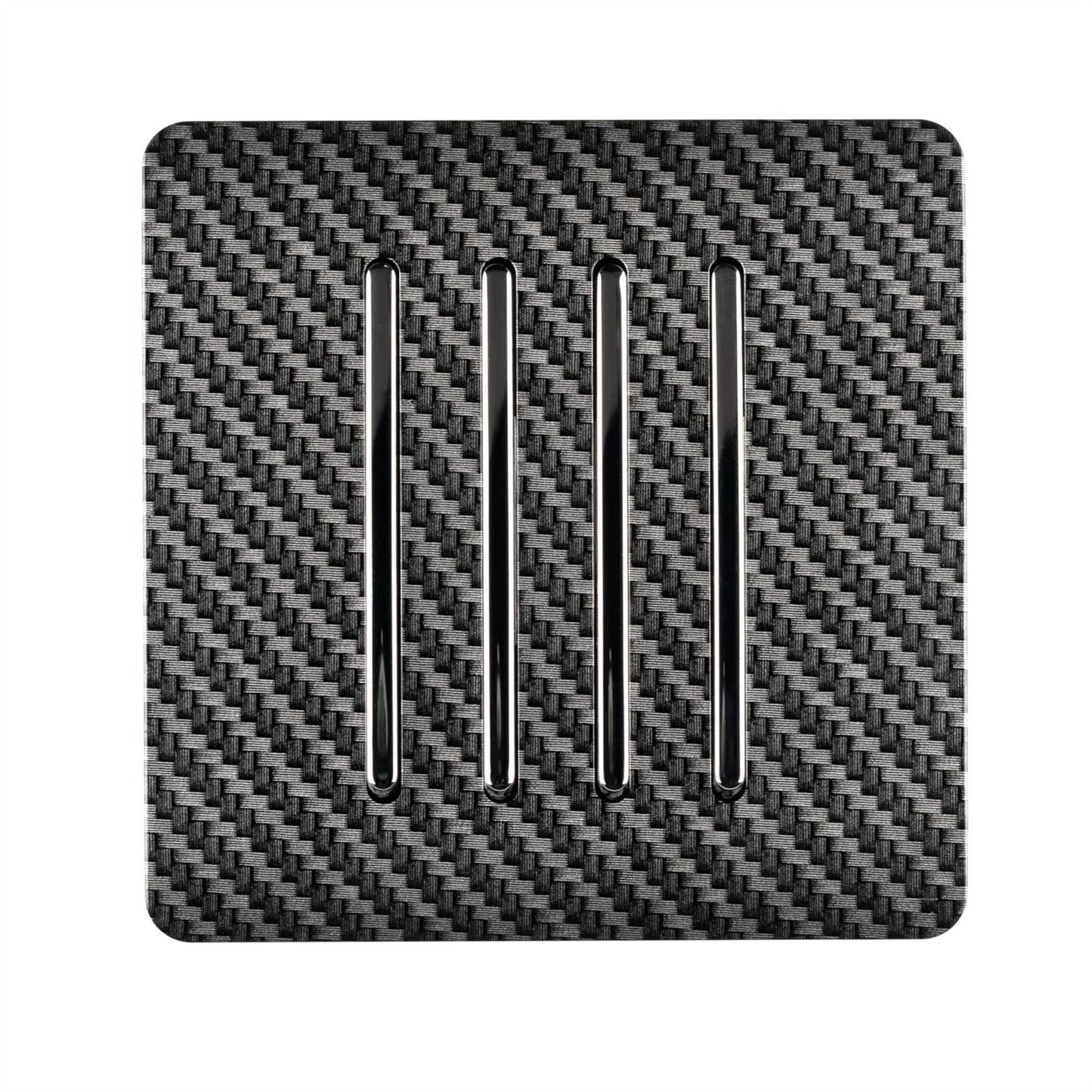 Trendi Switch 4 Gang 1 or 2 way Rocker Modern Designer Light Switch in Carbon Fibre