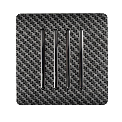 Trendi Switch 4 Gang 1 or 2 way Rocker Modern Designer Light Switch in Carbon Fibre