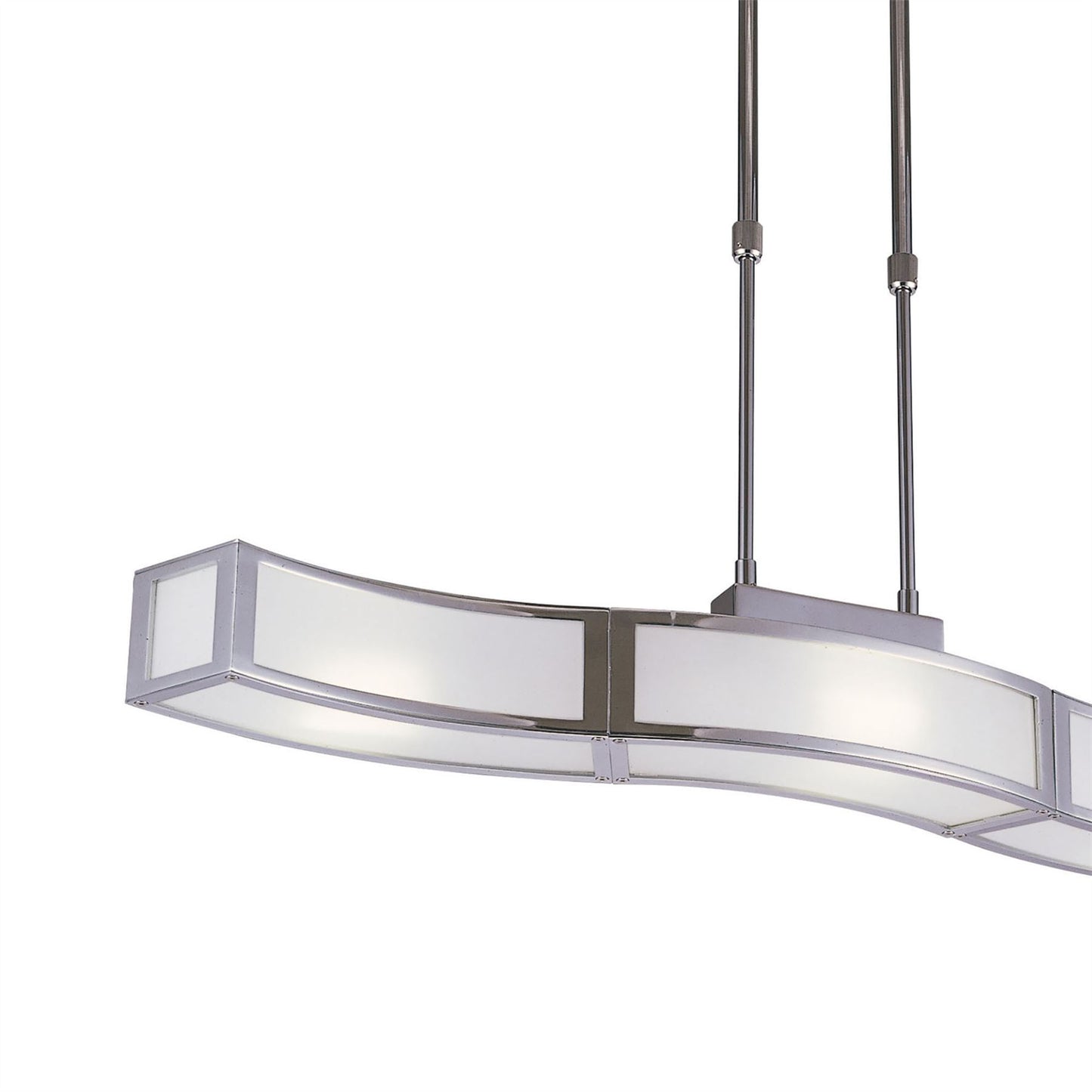 Mantra Duna GU10 Linear Pendant 3 Light L1, SGU10 Bar, Polished Chrome, White Acrylic, CFL Lamps INCLUDED