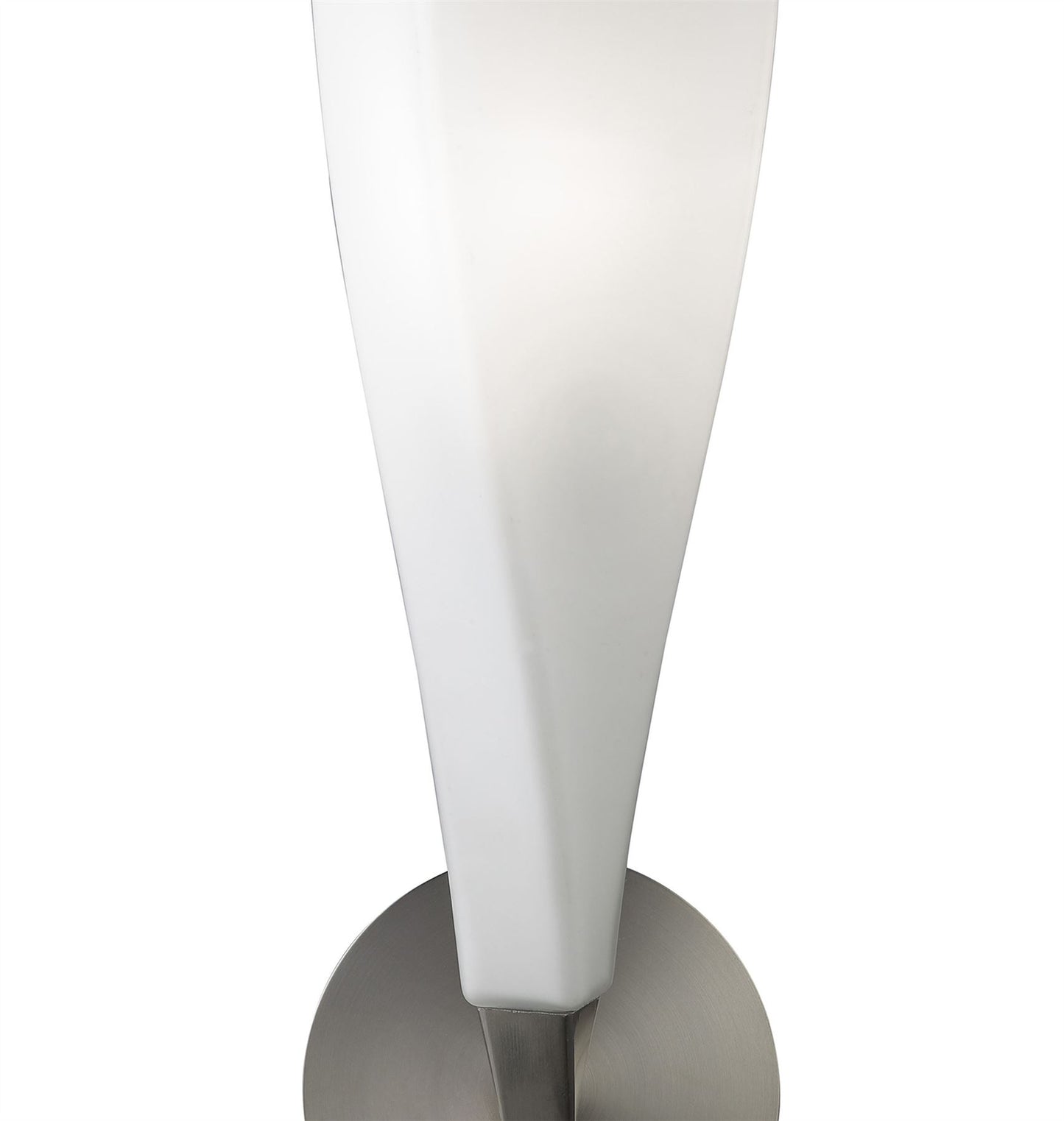 Mantra Neo Wall Light Switched 1 Light E27, Satin Nickel/Frosted White Glass
