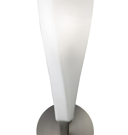 Mantra Neo Wall Light Switched 1 Light E27, Satin Nickel/Frosted White Glass