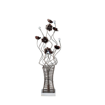 Diyas Home Majella Aluminium (DH) Majella Crystal Table Lamp 4 Light G4 Polished Chrome/Coffee, NOT LED/CFL Compatible