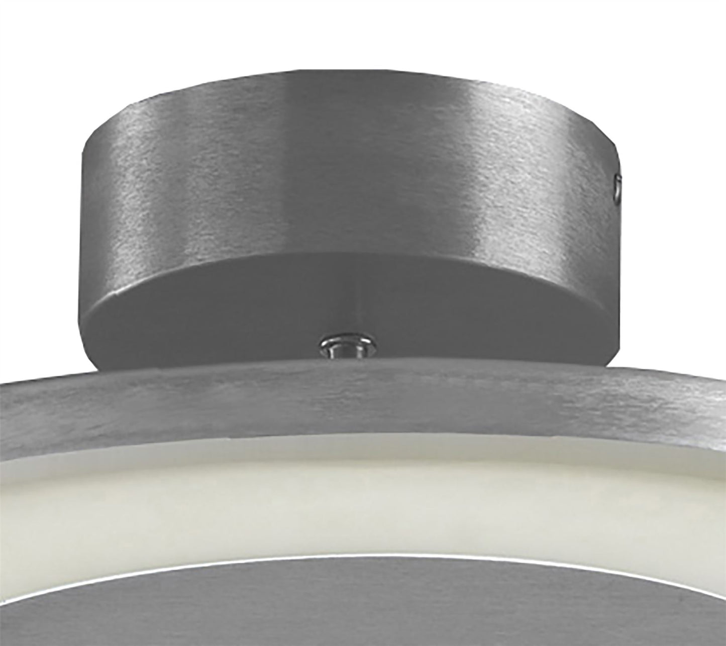Mantra Hemisferic 36cm Ceiling 1 X 28W LED Round 3000K, 1800lm, Satin Aluminium/Frosted Acrylic, 3yrs Warranty Ceiling