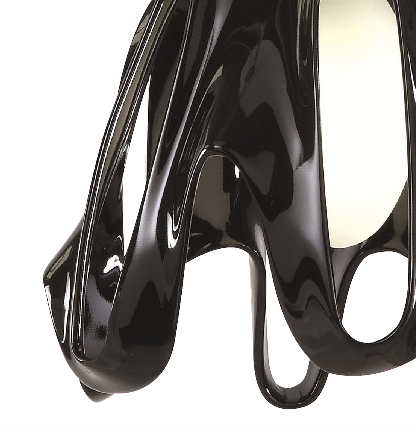 Mantra M3741 Phantom Pendant 1 Light E27, Gloss Black/Frosted White Glass/Polished Chrome