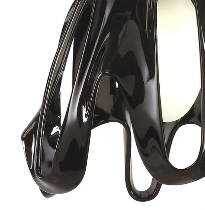 Mantra M3741 Phantom Pendant 1 Light E27, Gloss Black/Frosted White Glass/Polished Chrome