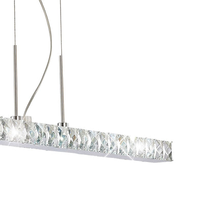 Diyas Galaxy  Linear 12W LED 6000K Polished Chrome/Crystal Ceiling Pendant Light Fitting