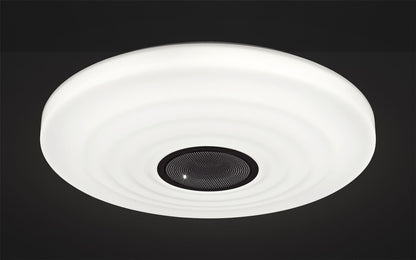 Mantra Fusion Fusion M5878 Ondas 60W LED Tunable White 3000K-6000K 4200lm, Dimmable Flush Ceiling Light with Built In 10W Speaker, Bluetooth Connection/Remote Control
