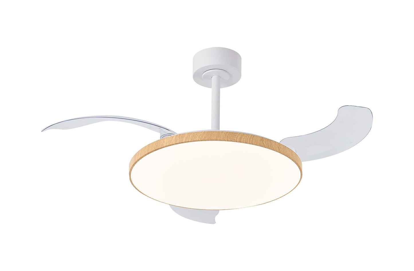 Slim Fan 50cm 50W LED Dimmable Ceiling Light With Built-In 30W DC Fan, 2700-5000K Remote Control, 3500lm, Wood, 5yrs Warranty