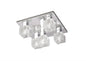 Deco Accor Ceiling Flush 5 Light G9, 230mm Square, Polished Chrome/Clear Glass