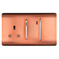 Trendi Artistic Modern Glossy 45 A Cooker Switch & Plug Socket Inc Neon Insert Copper