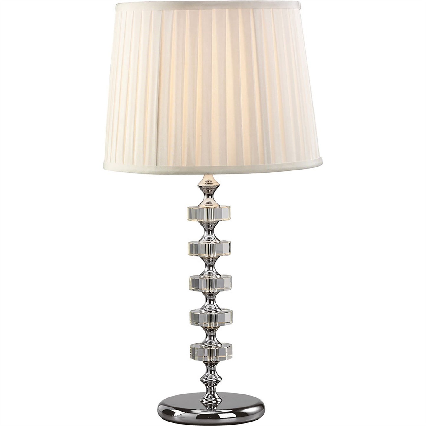 Diyas Elenor Crystal Table Lamp WITHOUT SHADE 1 Light E27 Silver Finish