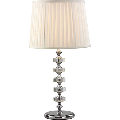 Diyas Elenor Crystal Table Lamp WITHOUT SHADE 1 Light E27 Silver Finish
