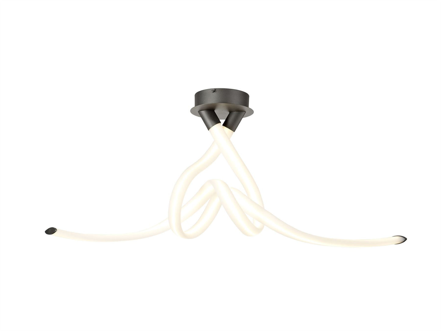 Mantra Armonia Semi Flush Bow, Dimmable, 50W LED, 3000K, 3750lm, Titanium, Frosted Acrylic, 3yrs Warranty Ceiling