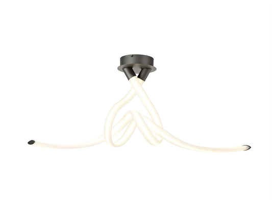 Mantra Armonia Semi Flush Bow, Dimmable, 50W LED, 3000K, 3750lm, Titanium, Frosted Acrylic, 3yrs Warranty Ceiling