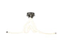 Mantra Armonia Semi Flush Bow, Dimmable, 50W LED, 3000K, 3750lm, Titanium, Frosted Acrylic, 3yrs Warranty Ceiling
