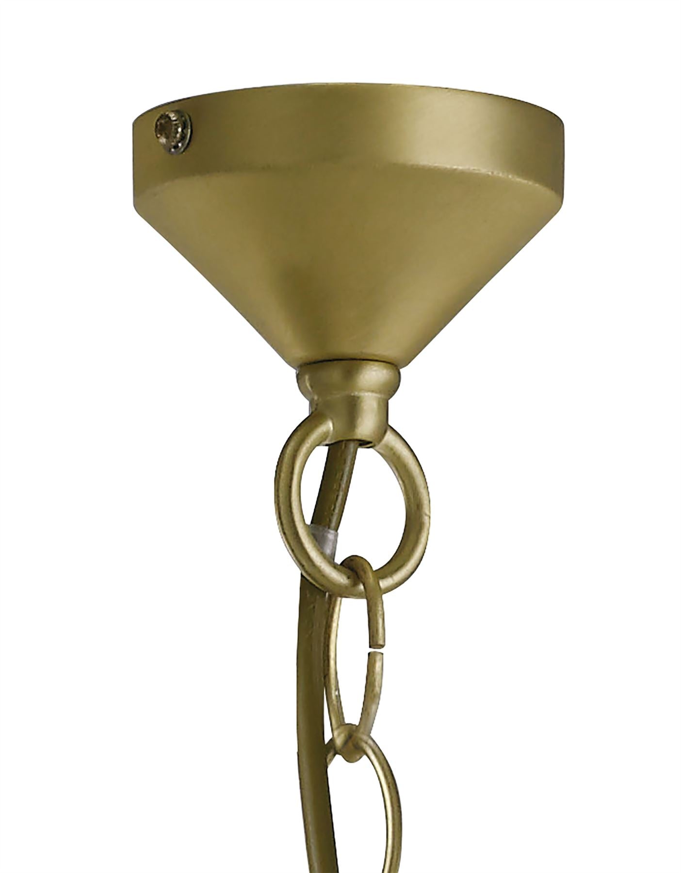 Diyas Apollo  4 Light G9 Satin Brass/Crystal Ceiling Pendant Light Fitting