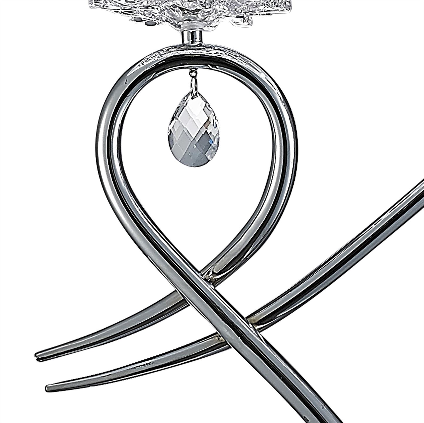 Mantra M5280 Louise Floor Lamp 2 Light E27 with White Shade Polished Chrome/Clear Crystal
