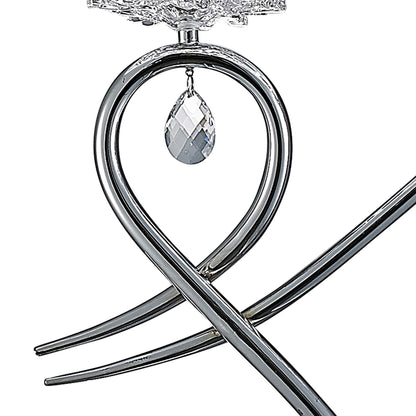 Mantra M5280 Louise Floor Lamp 2 Light E27 with White Shade Polished Chrome/Clear Crystal