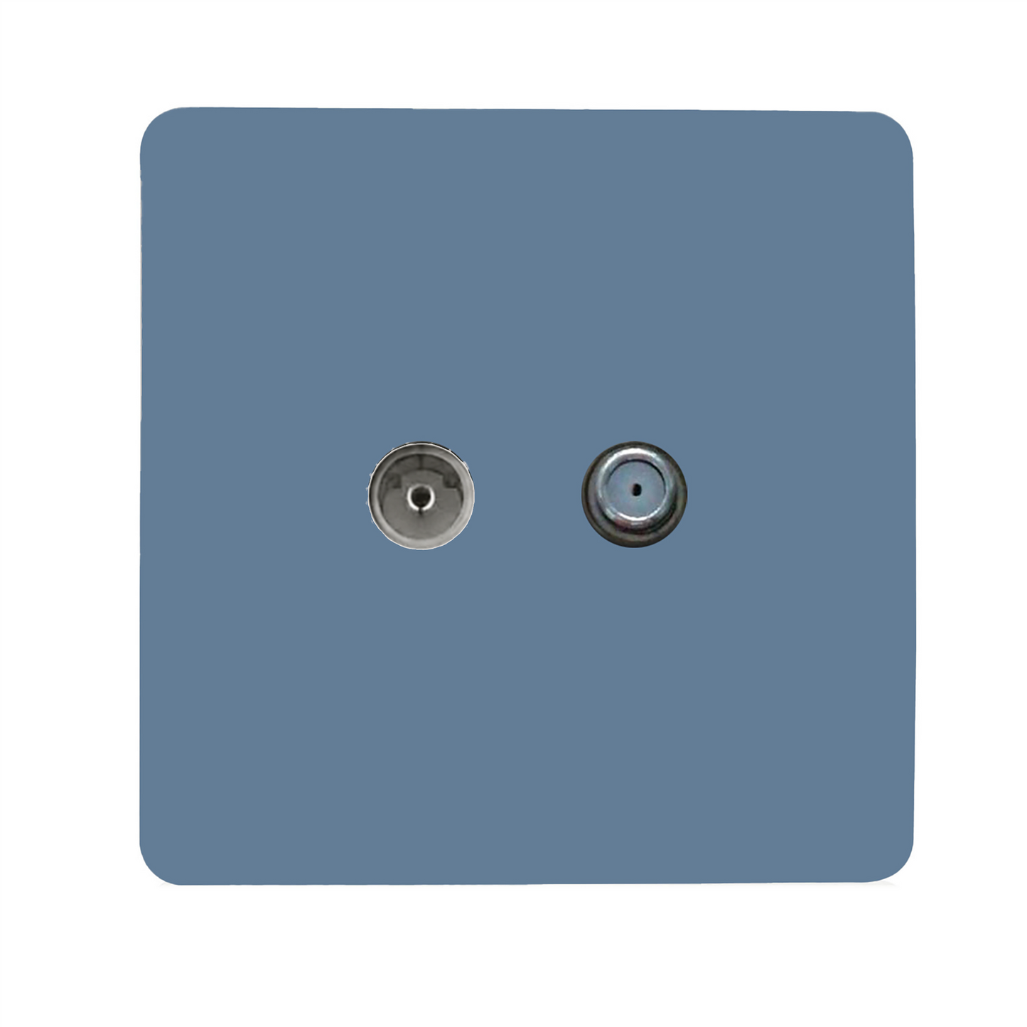 Trendi Switch Sky Blue TV Coaxial & F-Type Satellite Socket - Screwless