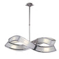 Mantra Duna GU10 Rectangular Pendant 2 Arm 6 Light L1/SGU10, Polished Chrome/White Acrylic, CFL Lamps INCLUDED