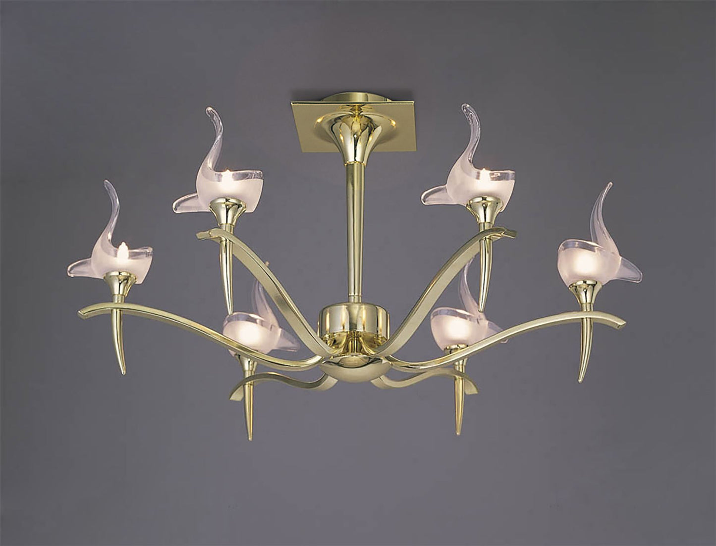 Mantra Viena 61cm Semi Flush Round 6 Light G9, Polished Brass