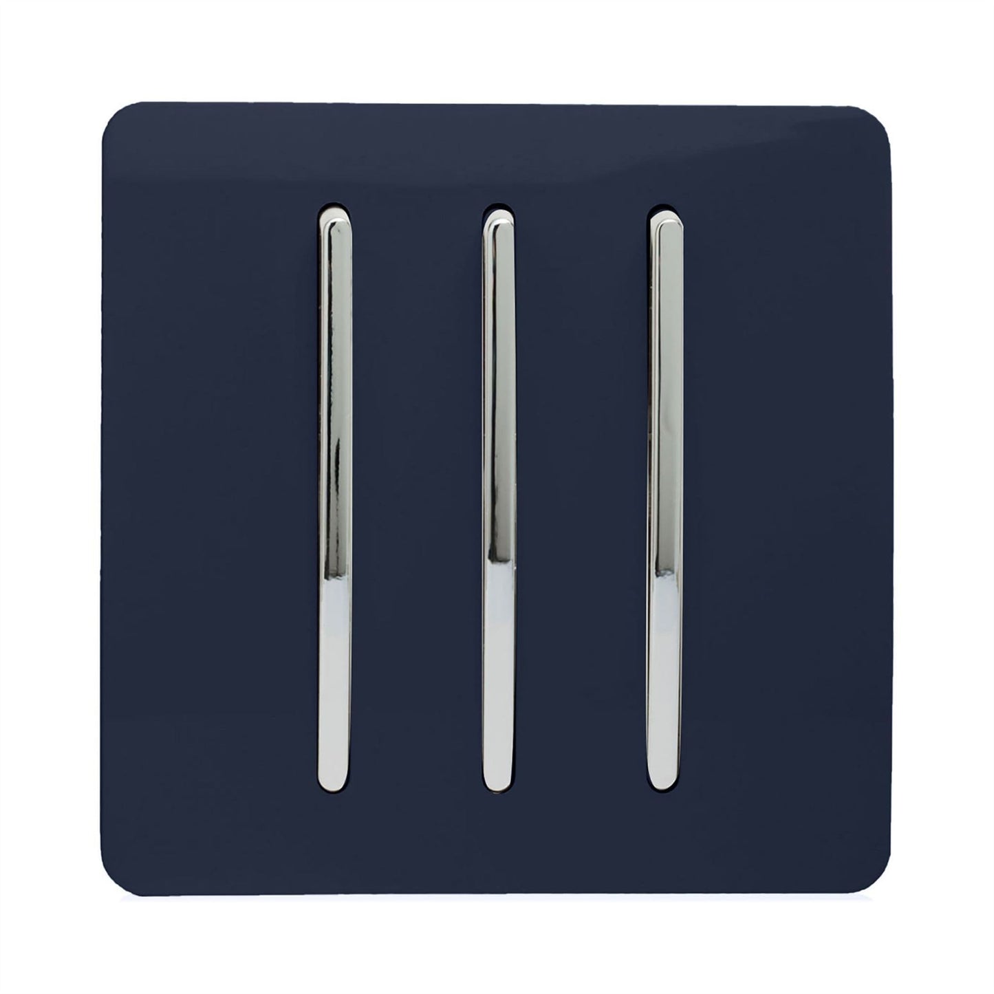 Trendi 3 Gang 2 Way Artistic Modern Glossy 10 Amp Rocker Tactile Light Switch Navy