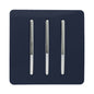Trendi 3 Gang 2 Way Artistic Modern Glossy 10 Amp Rocker Tactile Light Switch Navy