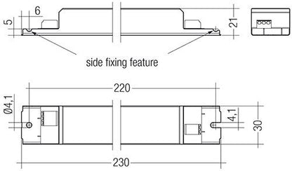 Tridonic TALEXXdriver LCI 20W 700mA TEC lp Constant Current, Fixed Output,220-240V 50/60Hz, IP20.