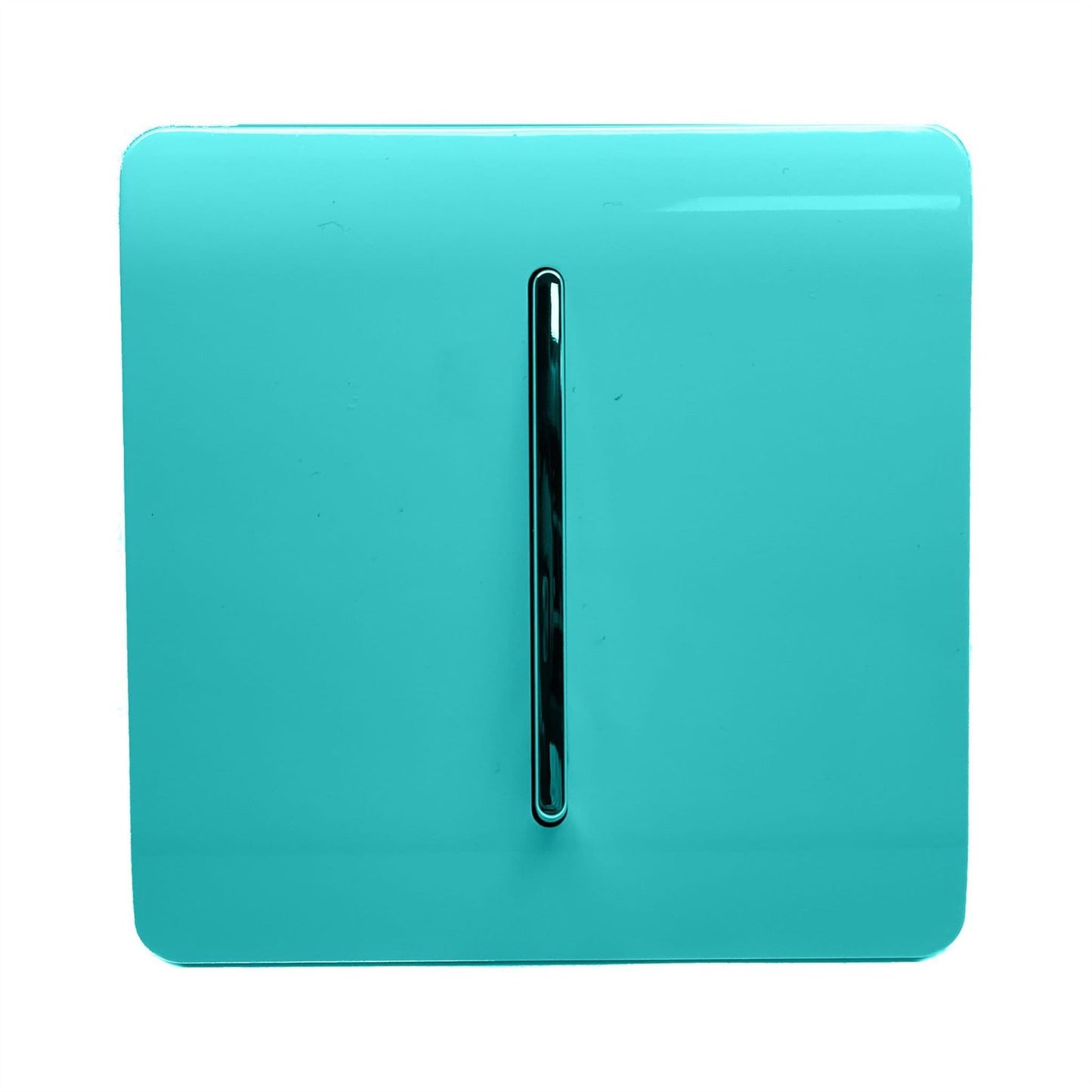 Trendi 1 Gang 2 Way 10 Amp Rocker Chrome Light Switch Glossy Bright Teal