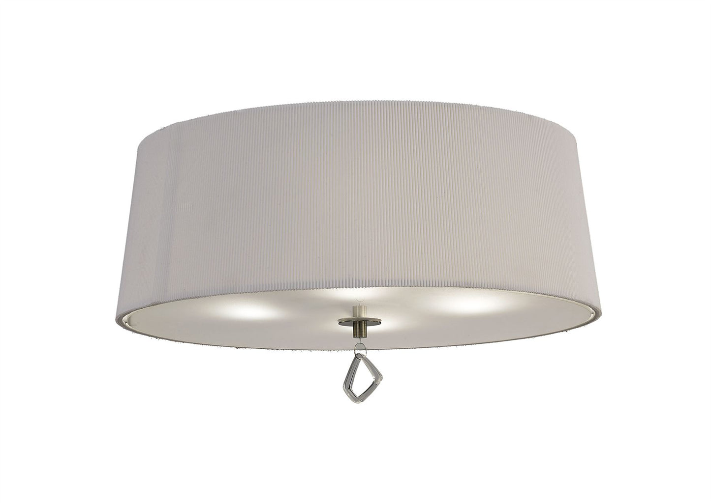 Mantra Mara 55cm Flush Ceiling 4 Light E27 Round, Antique Brass with Ivory White Shade