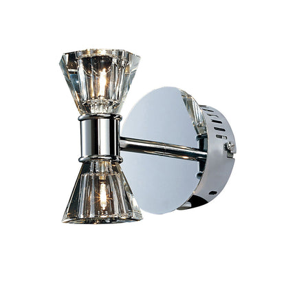 Diyas Elisa Wall Light 2 Light G4 Polished Chrome, NOT LED/CFL Compatible