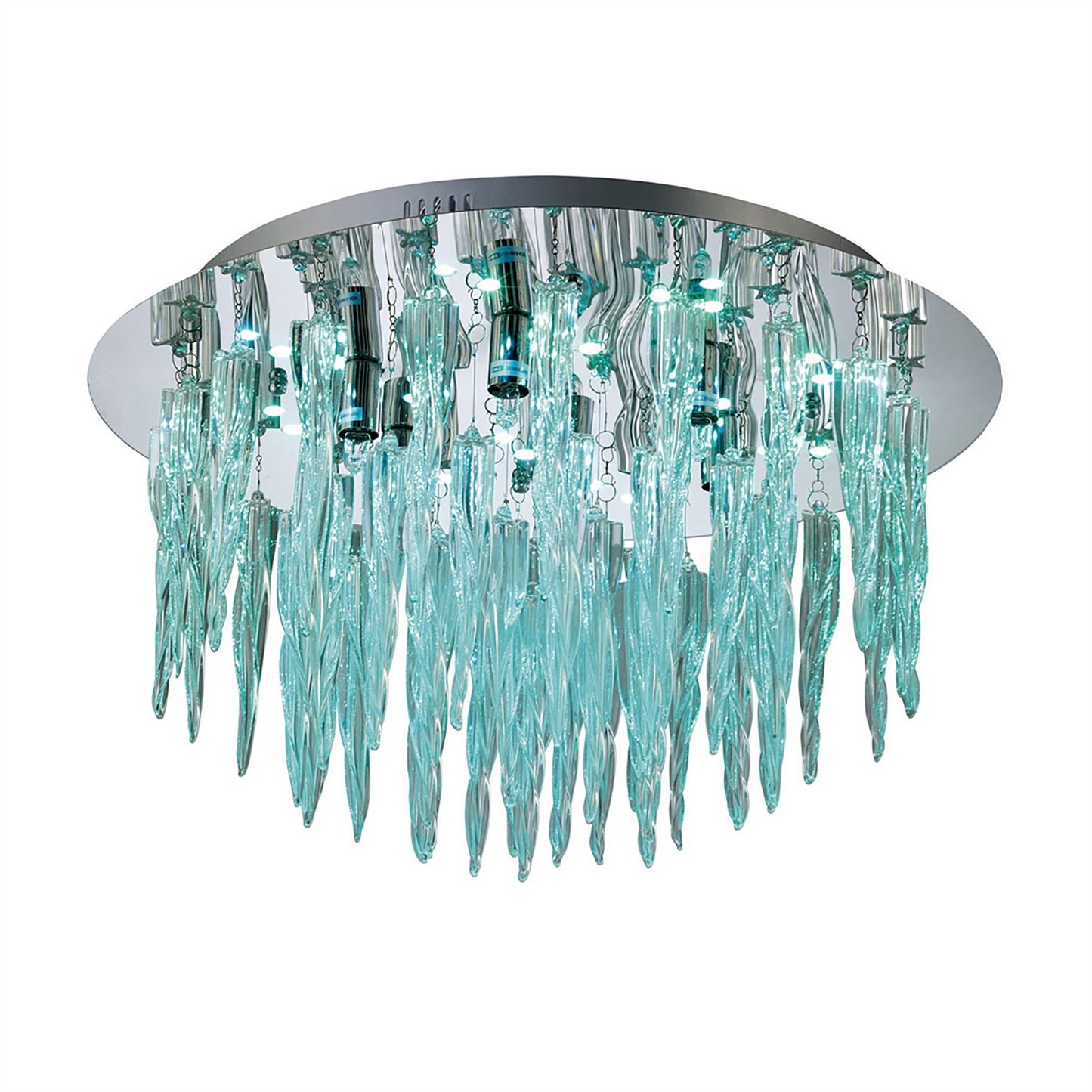 Diyas Tropez 50cm  6 Light G9 with RGB LEDs and Remote Control Polished Chrome/Glass Ceiling Light Fitting