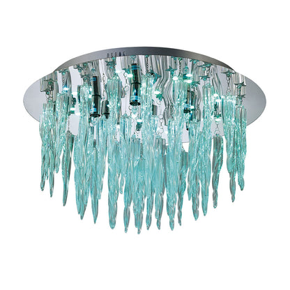 Diyas Tropez 50cm  6 Light G9 with RGB LEDs and Remote Control Polished Chrome/Glass Ceiling Light Fitting