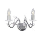 Diyas Willow Wall Light WITHOUT SHADE 2 Light E14 Polished Chrome/Crystal
