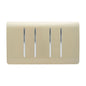 Trendi 4 Gang 3 Way Intermediate Artistic Modern Glossy 10 Amp Rocker Light Switch Gold