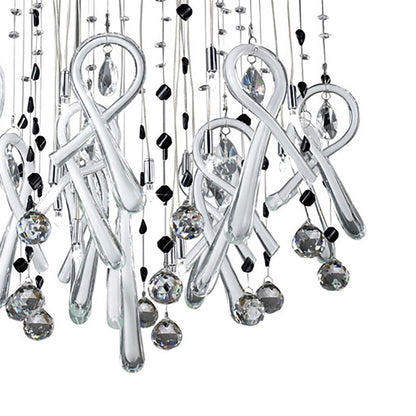 Diyas Class 60cm  Round 20 Light G4 Polished Chrome/White Glass/Crystal, NOT LED/CFL Compatible Ceiling Pendant Light Fitting