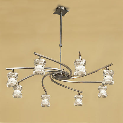 Mantra Rosa 82cm Del Desierto Telescopic Pendant 8 Light G9, Antique Brass