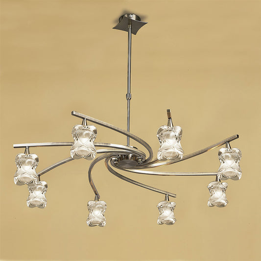 Mantra Rosa 82cm Del Desierto Telescopic Pendant 8 Light G9, Antique Brass