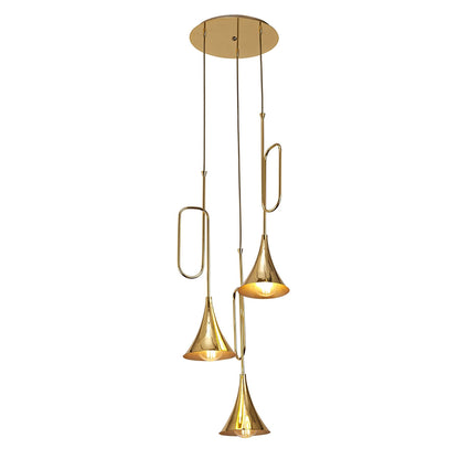 Mantra Jazz Oro M5896 Jazz Pendant, 44cm Round, 3 x E27 (Max 20W), Polished Gold