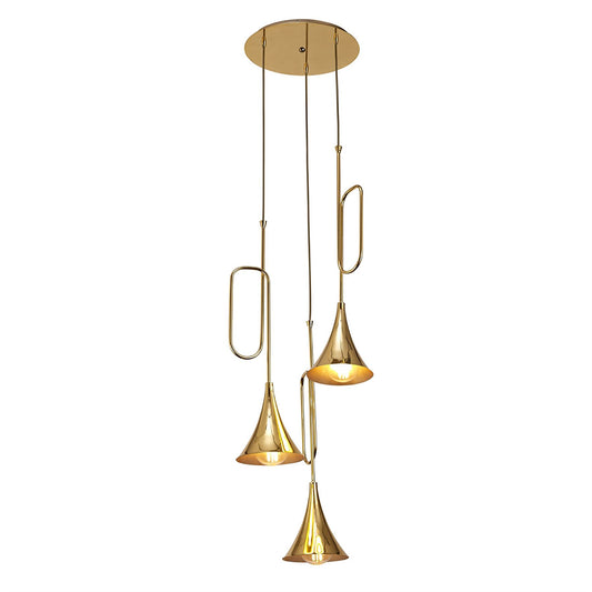 Mantra Jazz Oro M5896 Jazz Pendant, 44cm Round, 3 x E27 (Max 20W), Polished Gold