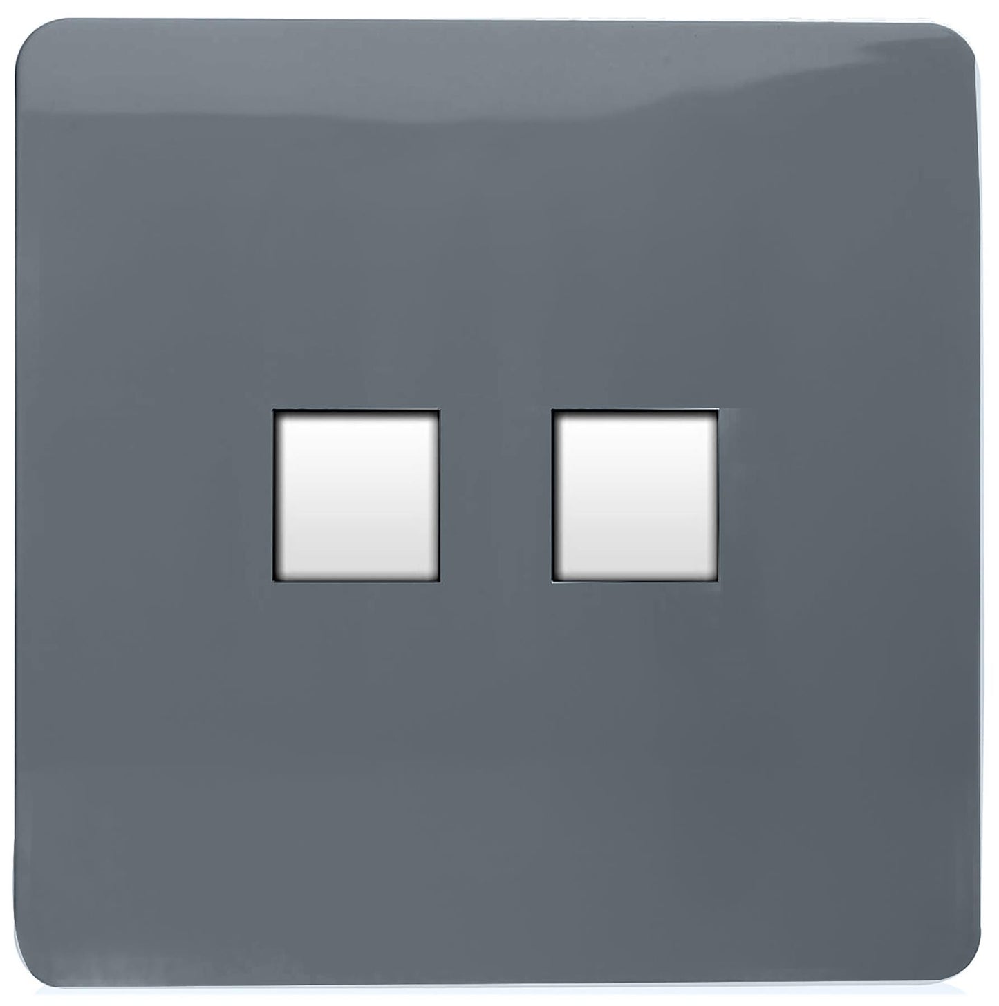 Trendi Artistic Modern Glossy Tactile Telephone Socket + Cat 5e&Cat 6 RJ45 PC Socket Warm Grey