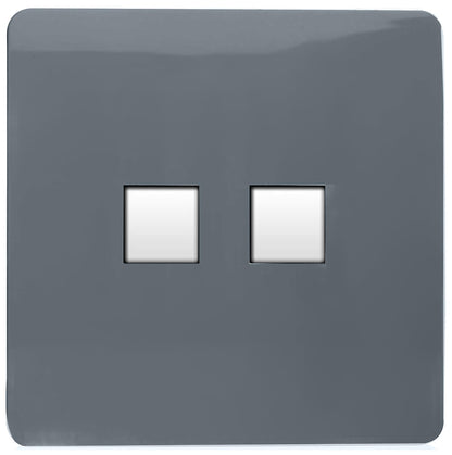 Trendi Artistic Modern Glossy Tactile Telephone Socket + Cat 5e&Cat 6 RJ45 PC Socket Warm Grey