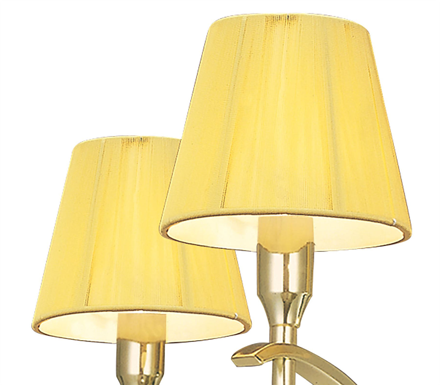Mantra Siena 55cm Pendant Round 4 Light E14, Polished Brass with Amber Cream Shades and Clear Crystal